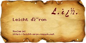 Leicht Áron névjegykártya